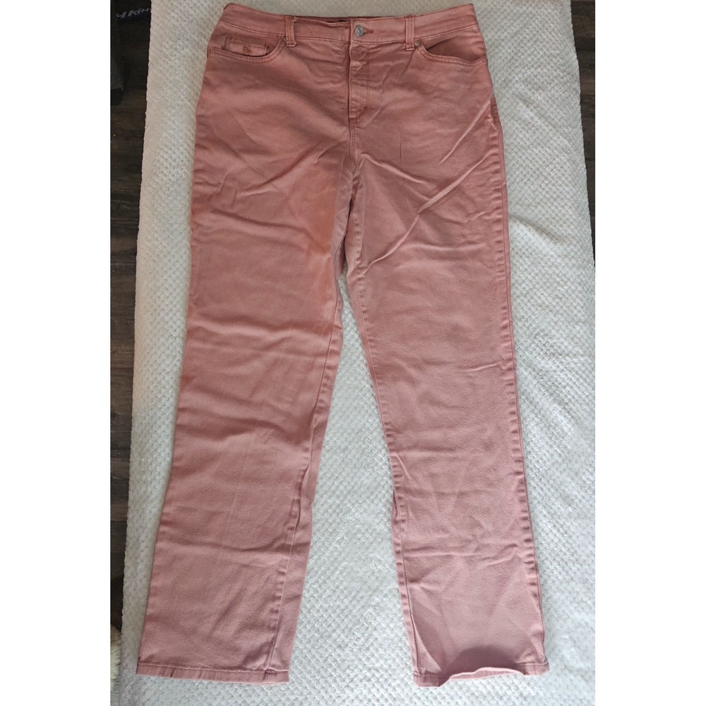 Gloria Vandirbilt Women's Cotton Blend Missy Pink‎ Pants Size 12 Straight Leg